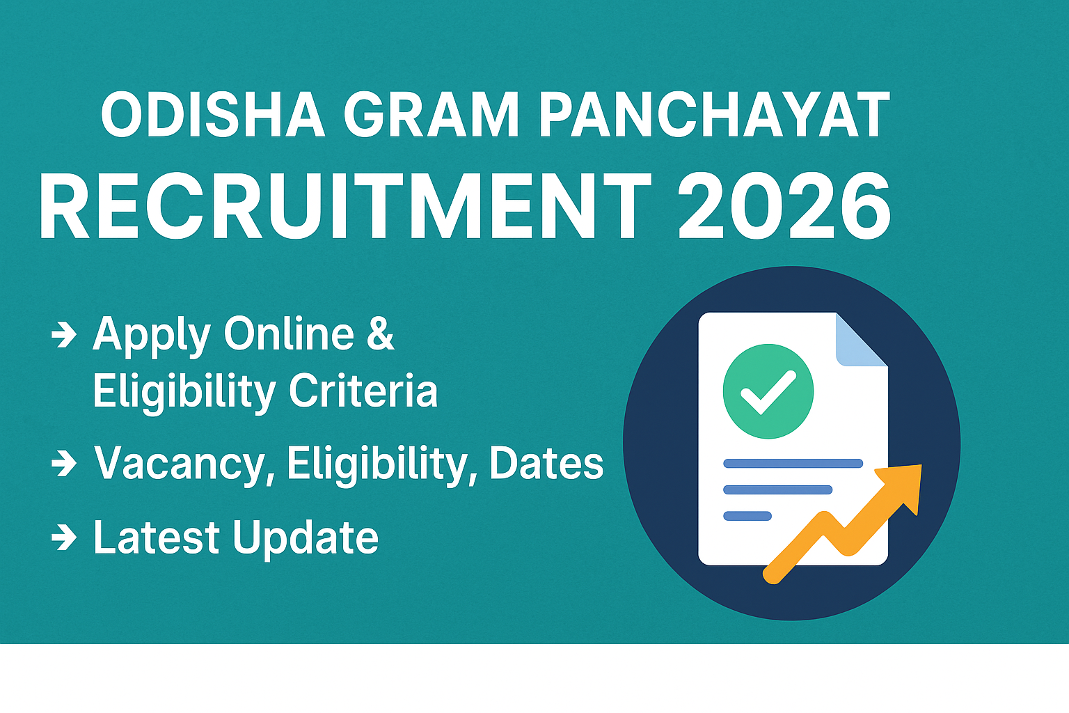 Odisha Gram Panchayat Recruitment 2026 banner showing apply online, eligibility, vacancy, and latest update details.